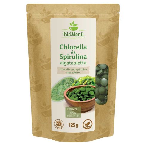 BioMenü BIO CHLORELLA és SPIRULINA ALGA tabletta 125 g